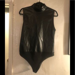 NWT BB Dakota faux leather body suit Size L